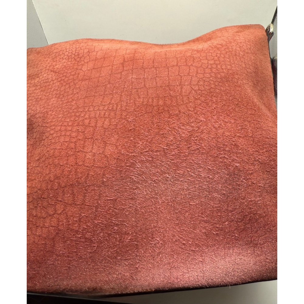 Kate Spade New Year Arianna Larchmont Ave Pink Suede Exotic Bucket Bag - Picture 8 of 9